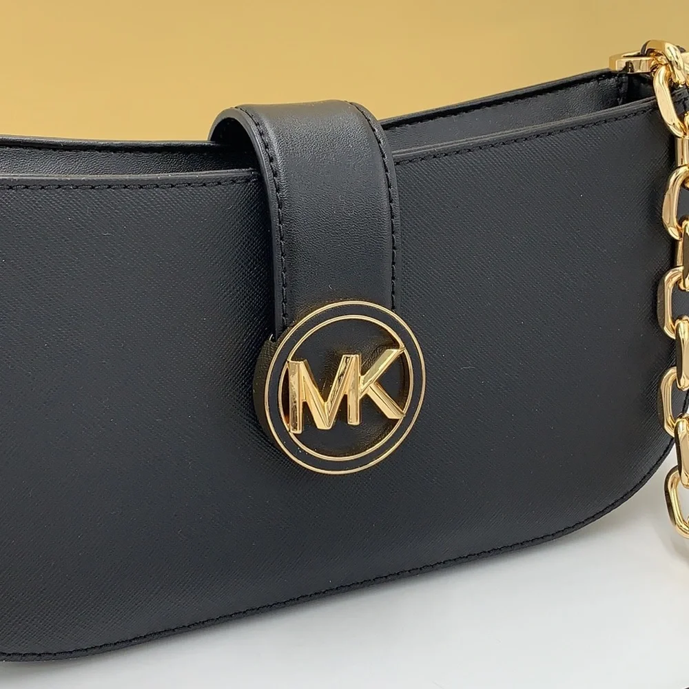 MICHAEL KORS Carmen Small Shoulder Pochette Bag Black NWT
